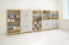 High wardrobe with shelves and drawers. Birch. Fresh Collection