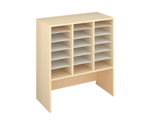 Storage Unit L with compartments for container - Beech