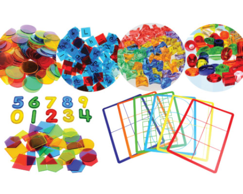 Maxi maths kit of transparent counting sticks