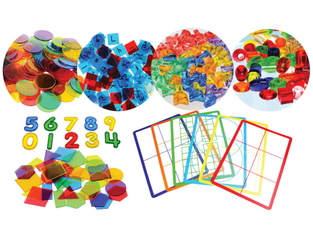 Maxi maths kit of transparent counting sticks