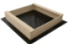 Small wooden sandpit with tarp and base