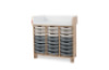 Double changing unit with compartments for plastic containers