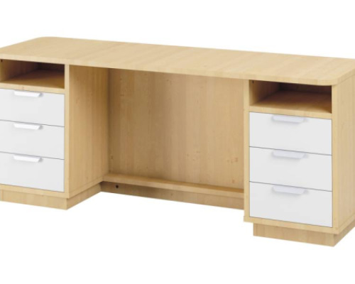 Headmaster's desk with 2 rows of shelves. Minty collection