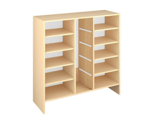 Storage Unit X with shelves for trays - Beech