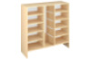 Storage Unit X with shelves for trays - Beech