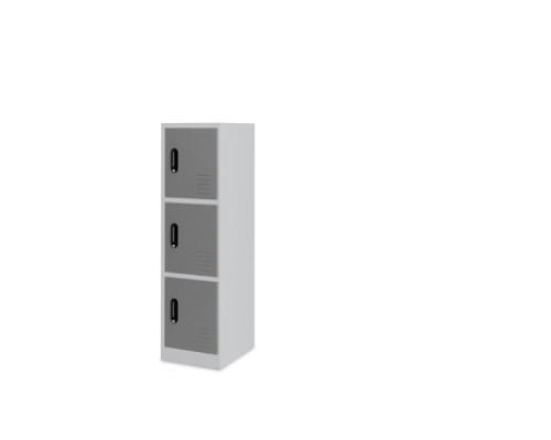 3-person add-on for 9-person metal cloakroom - grey