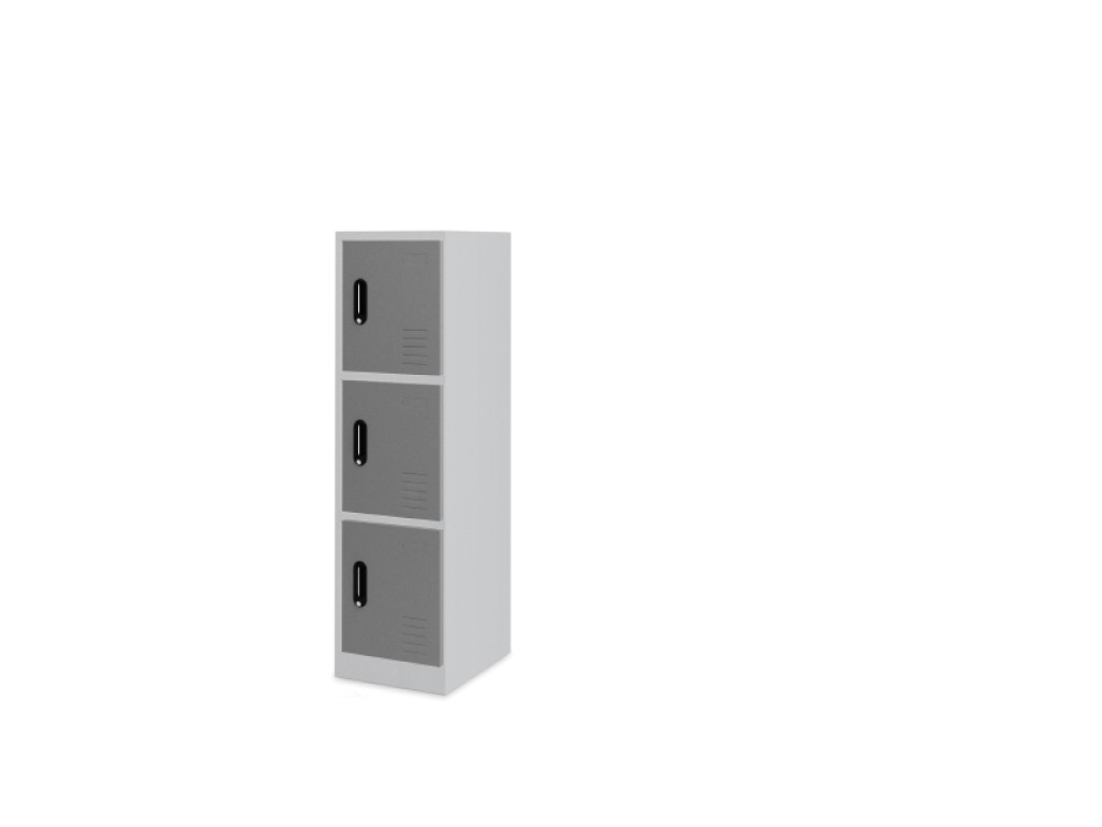 3-person add-on for 9-person metal cloakroom - grey