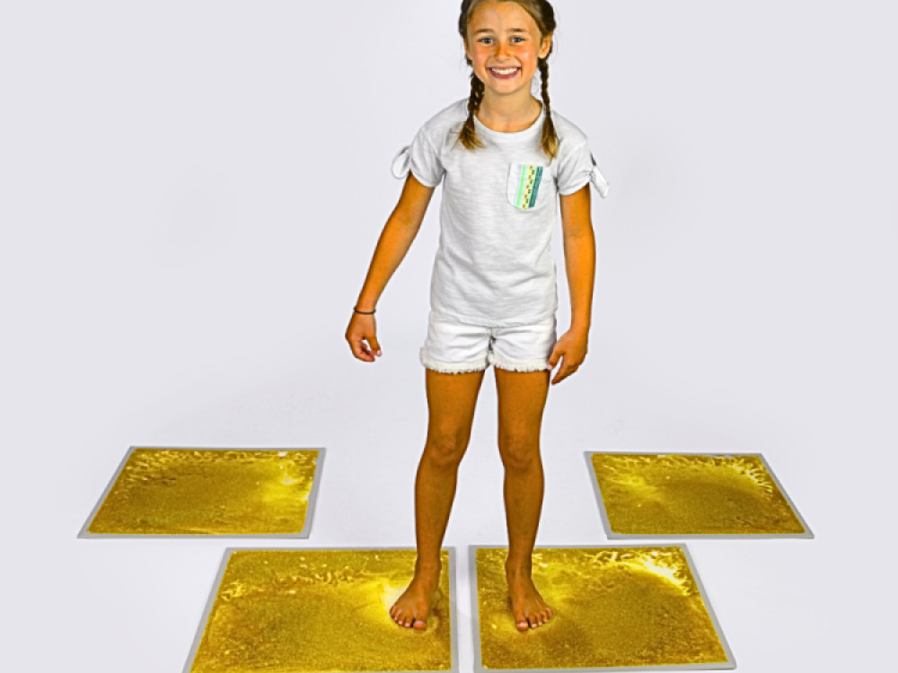 Sensory Liquid Glitter Filled Tile : Gold