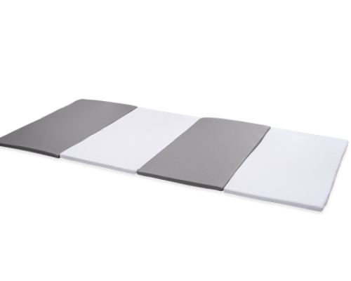 Foldable gymnastics mat 4-part. White-grey