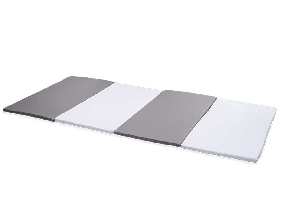 Foldable gymnastics mat 4-part. White-grey