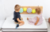 Foldable gymnastics mat 4-part. White-grey