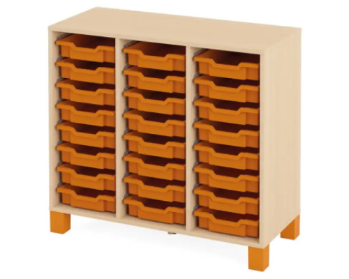 Cabinet with 24 shallow containers. Orange. Fresh Collection