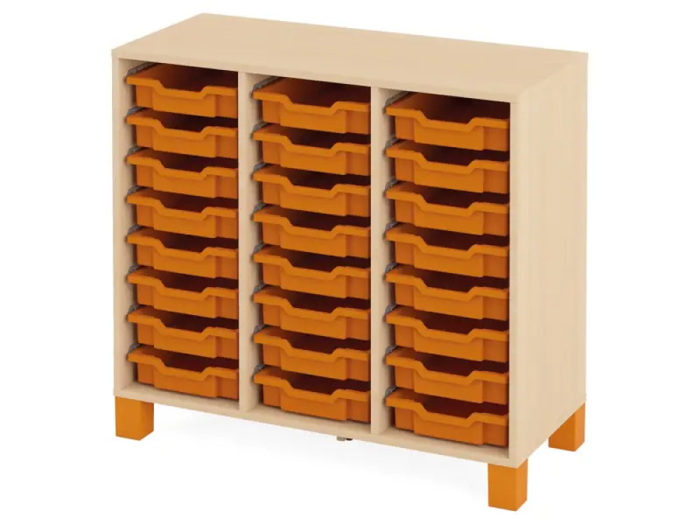 Cabinet with 24 shallow containers. Orange. Fresh Collection