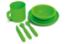 Melamine dish set for 5 children green