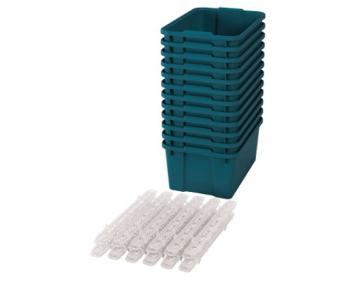 Big plastic containers with runners - eco blue-green - 12