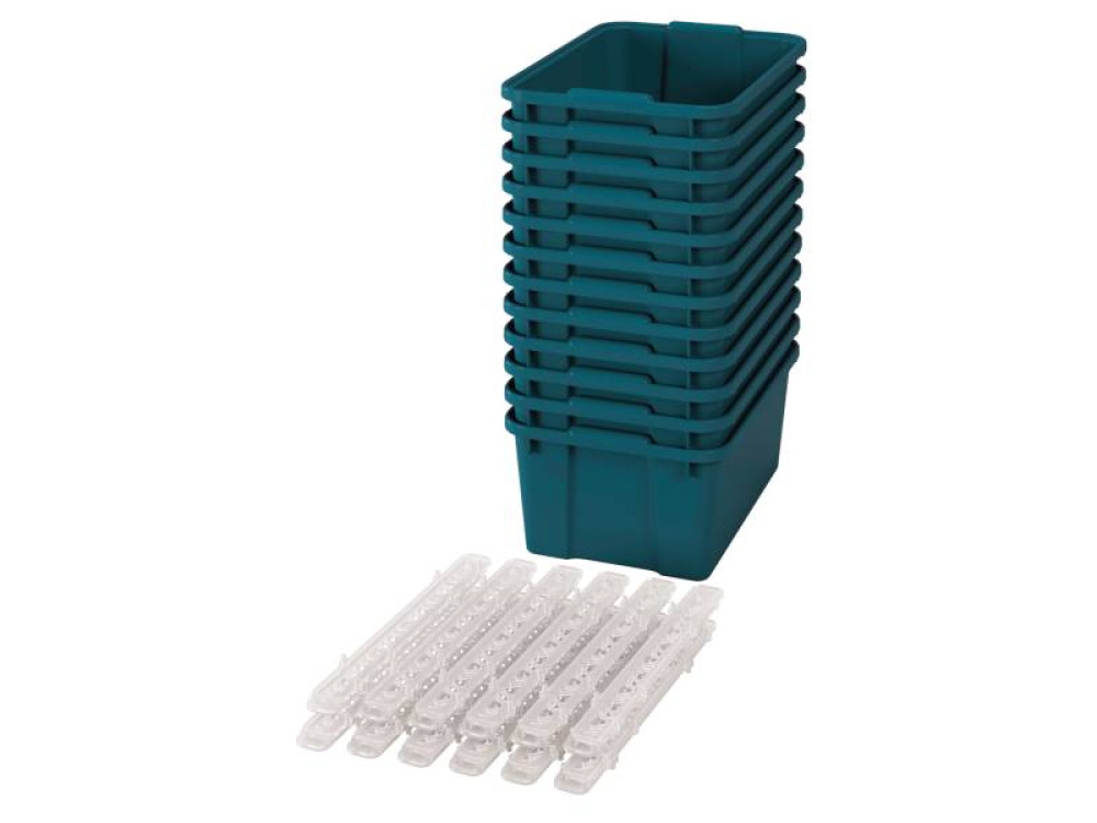 Big plastic containers with runners - eco blue-green - 12