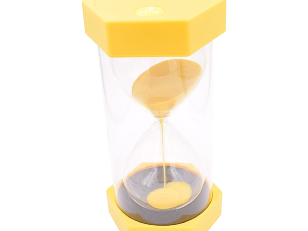 Large Event Sand Timer – 3 Min. – Yellow