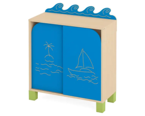 Wave with legs - Cabinet with sliding doors