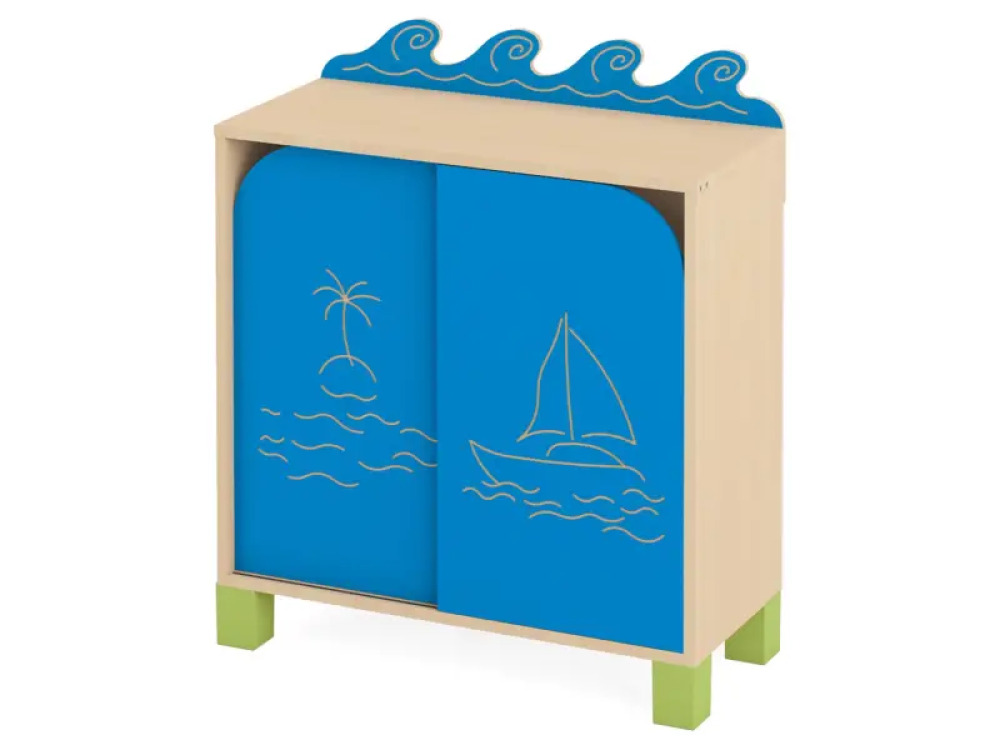 Wave with legs - Cabinet with sliding doors