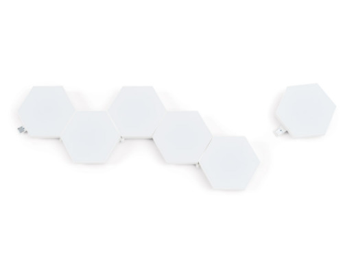 Illuminated colourful wall panels. Honeycombs