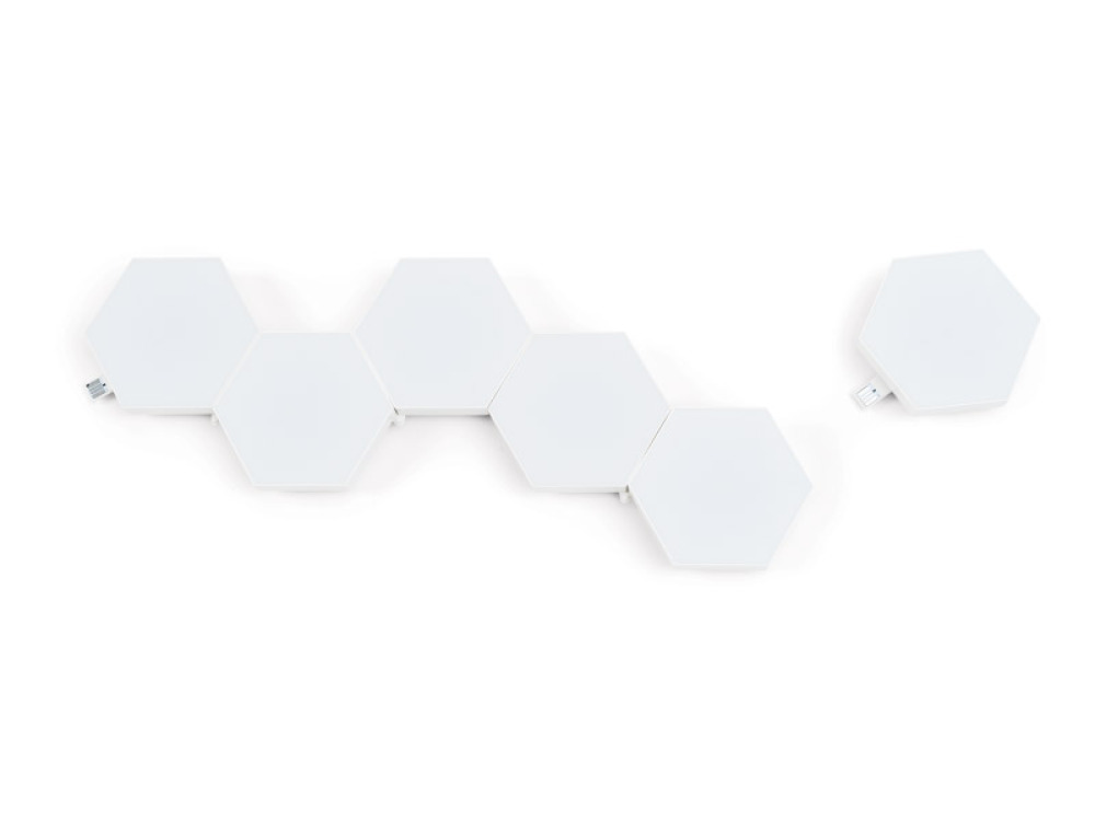 Illuminated colourful wall panels. Honeycombs