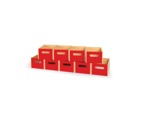 9 - big wooden trays - Red