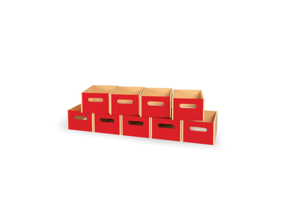 9 - big wooden trays - Red