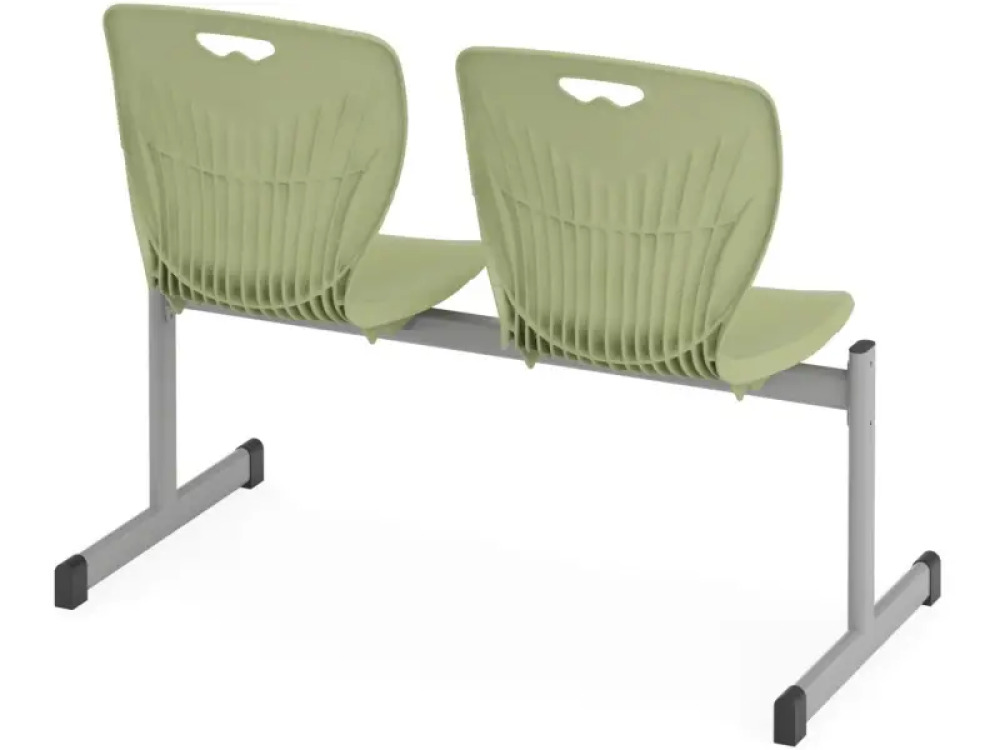 MultiSeat. 2-person cloakroom bench 6. Avocado