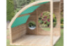 Garden hideout with green roof