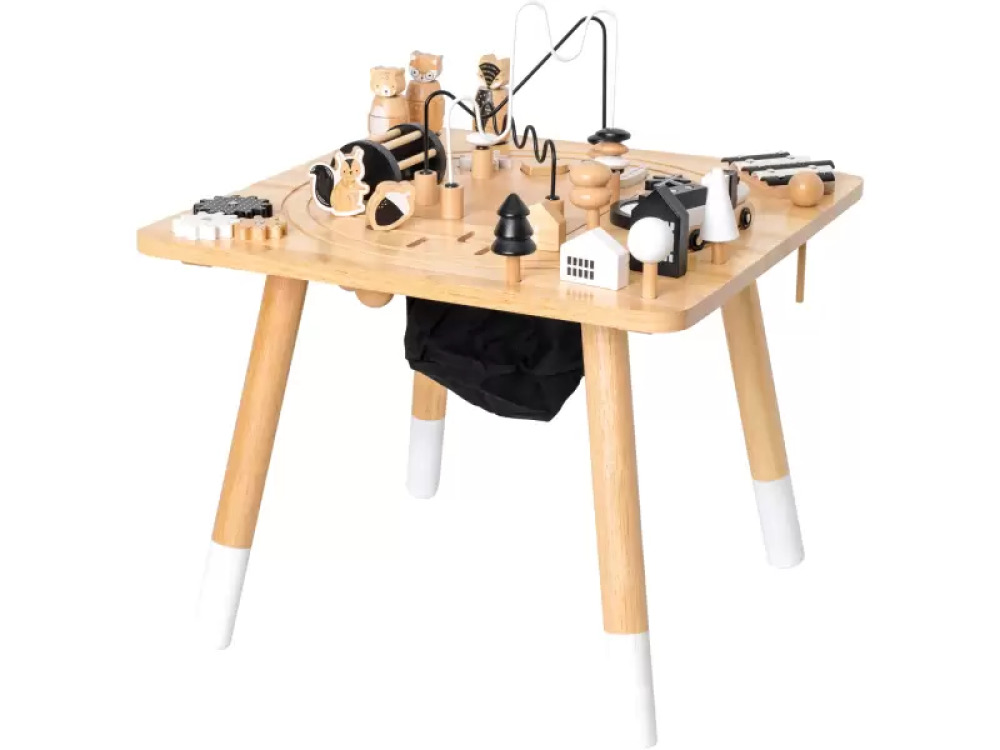 Wooden activity table with maze