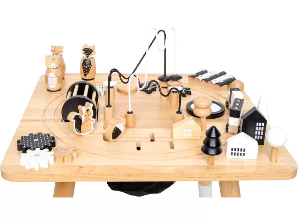 Wooden activity table with maze