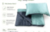 Light Weight Breathable Bamboo Fabric Weighted Blanket and Pillow Case 3kg | Grey/Green