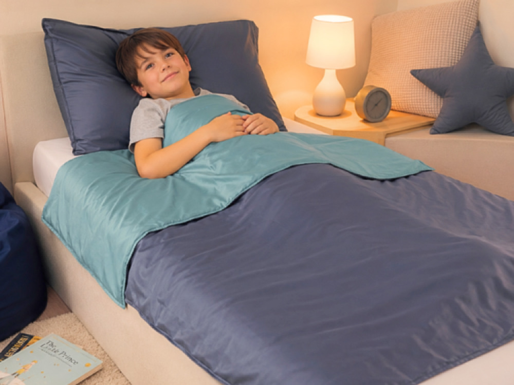 Light Weight Breathable Bamboo Fabric Weighted Blanket and Pillow Case 3kg | Grey/Green