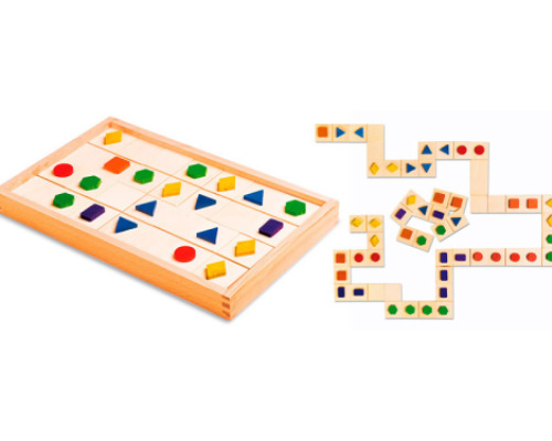Wooden geometrical domino