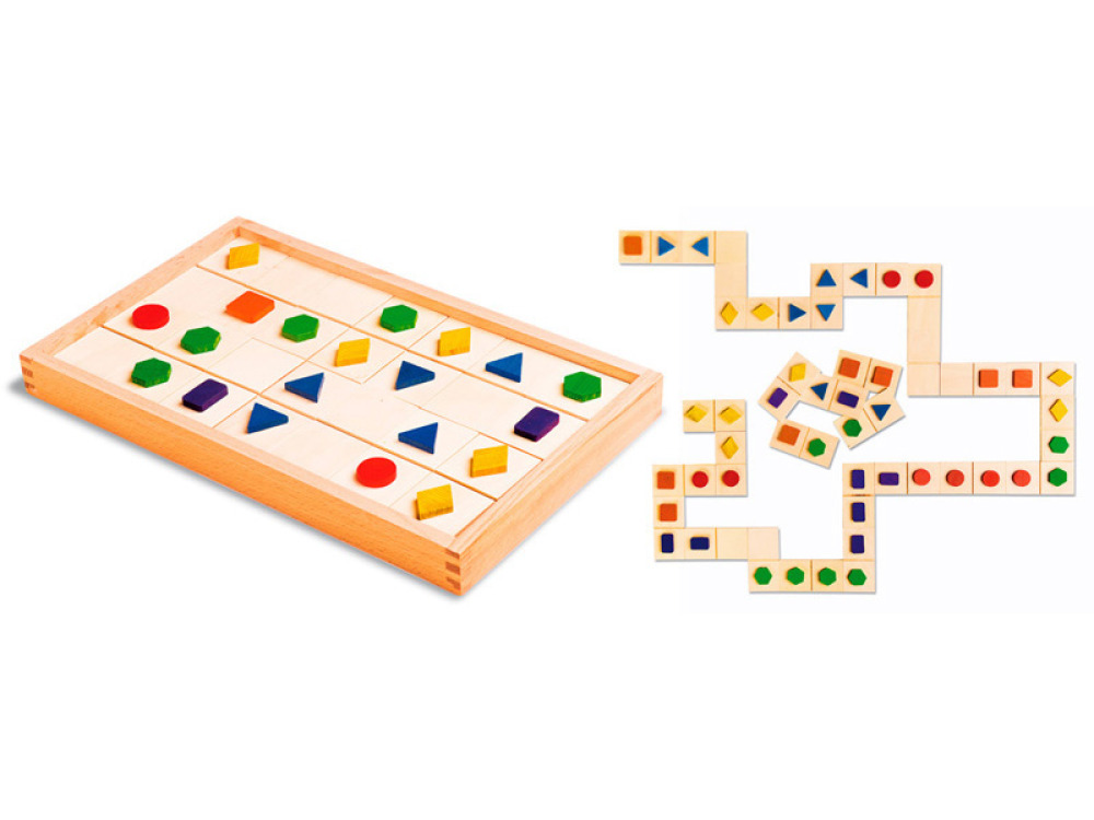 Wooden geometrical domino