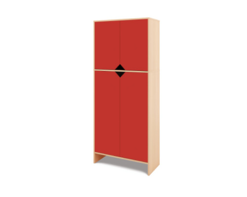 Tall Storage Unit + bottom & upper doors - Red