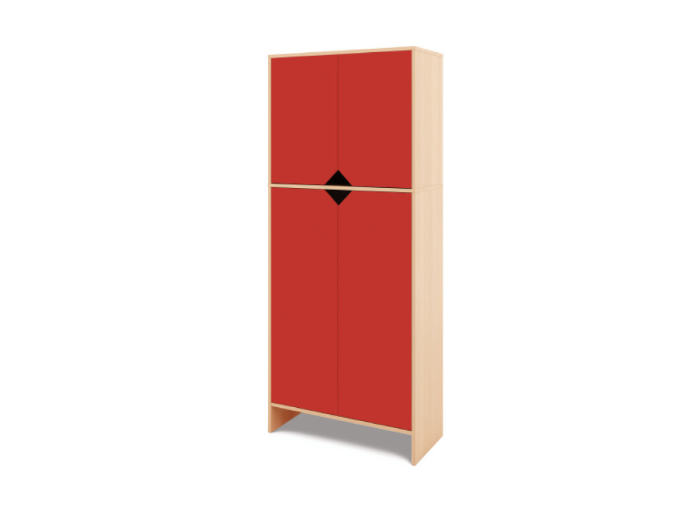Tall Storage Unit + bottom & upper doors - Red