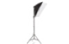 Softbox with 30W bulb on lighting stand