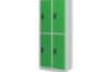 Tall 4-person metal cloakroom with doors - green