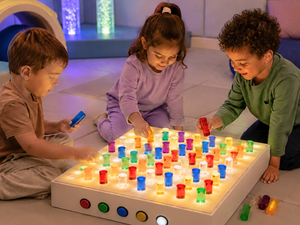 TABLE TOP PANEL WITH COLOURED RODS