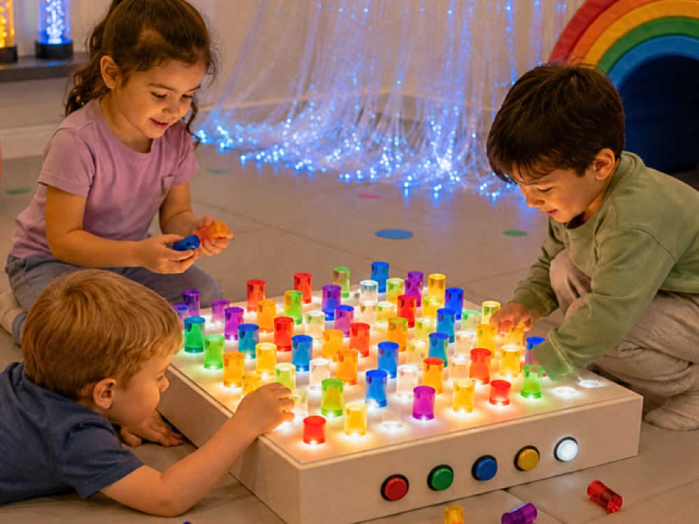 TABLE TOP PANEL WITH COLOURED RODS