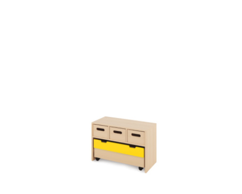 Storage Unit S with deep wooden trays + container - Eko