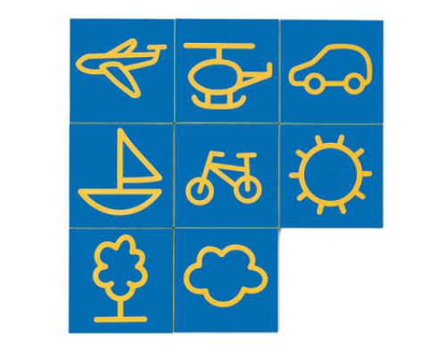 Graphomotor tiles Traveling. 3D Sensory pictograms