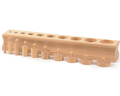 Montessori Aids. Block with cylinders 3