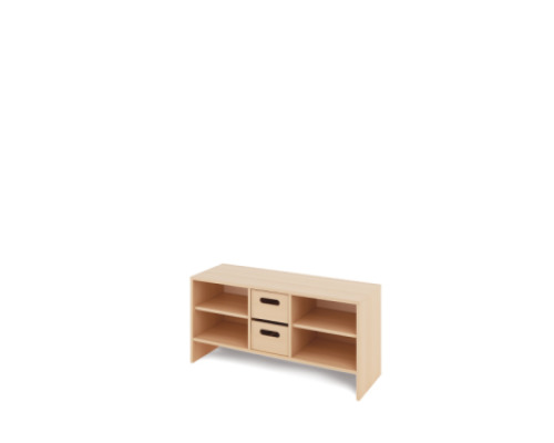 Storage Unit S with shelves + deep cardboard trays - Eko