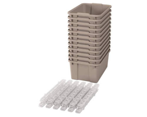 Big plastic containers with runners - eco beige - 12