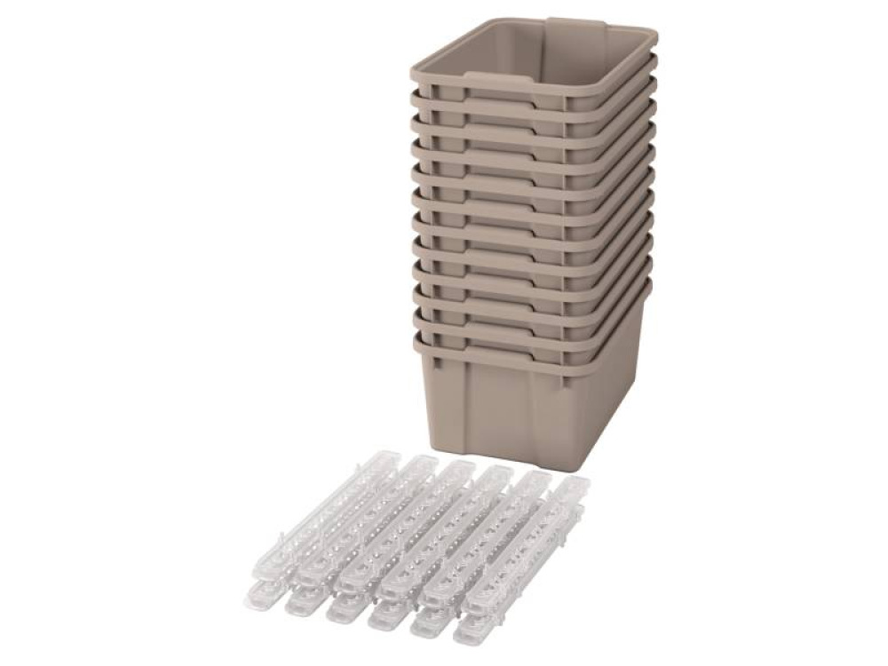 Big plastic containers with runners - eco beige - 12