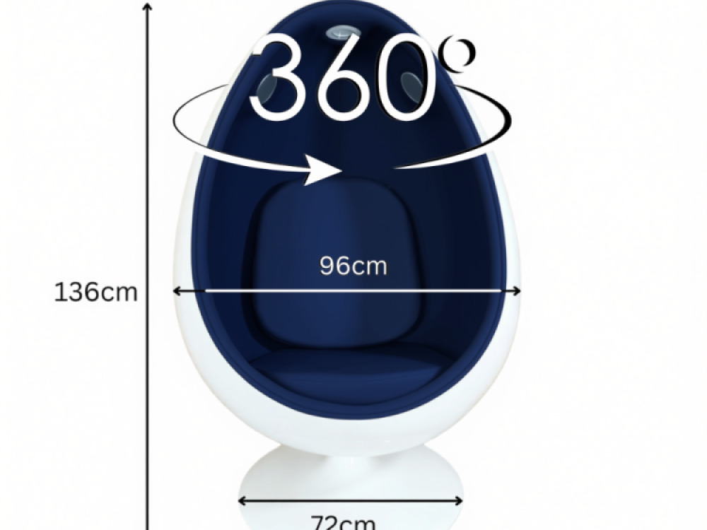 Retro Egg Chair with Sound and Lights – Blue