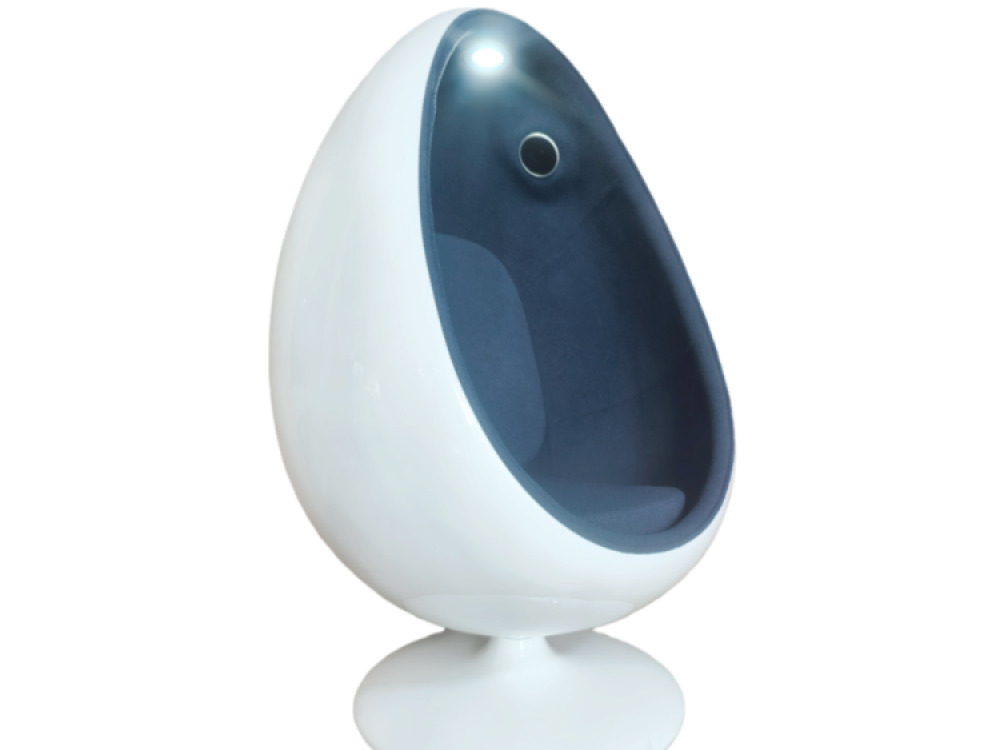 Retro Egg Chair with Sound and Lights – Blue