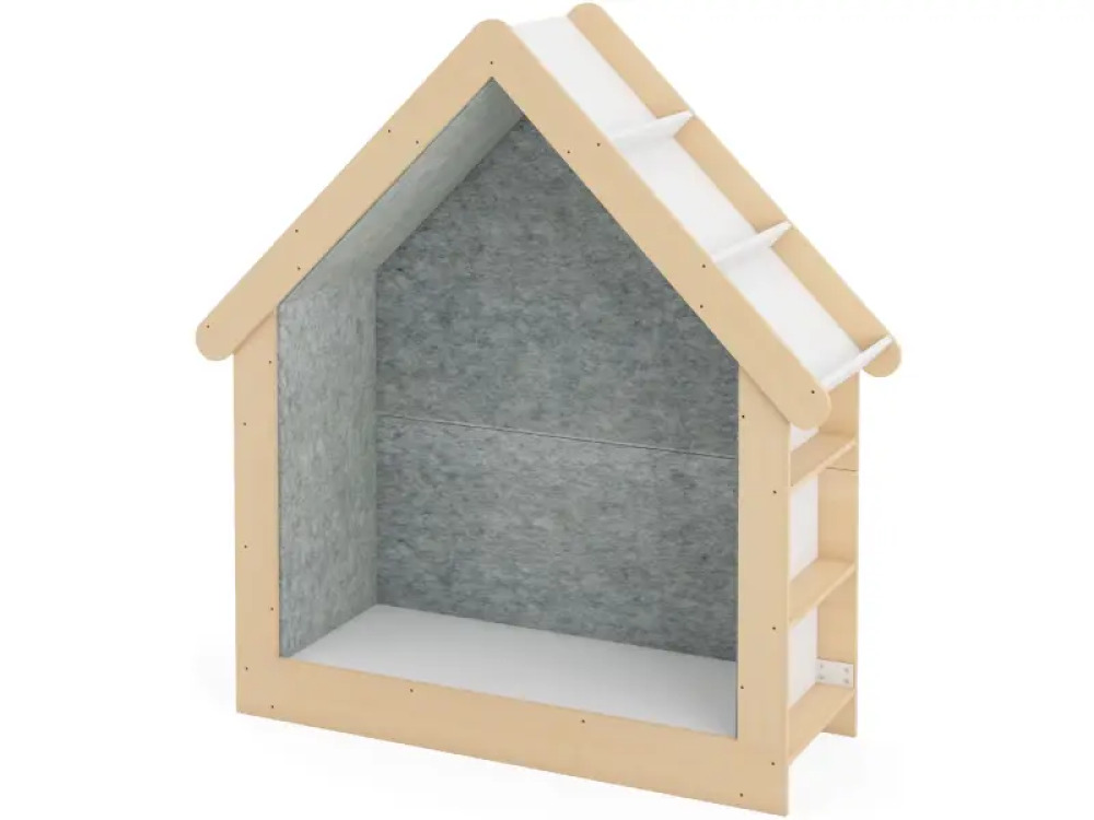 Acoustic hideout with bookcase